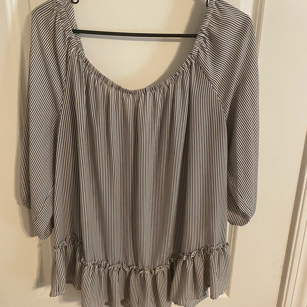 Black and white striped dress shirt